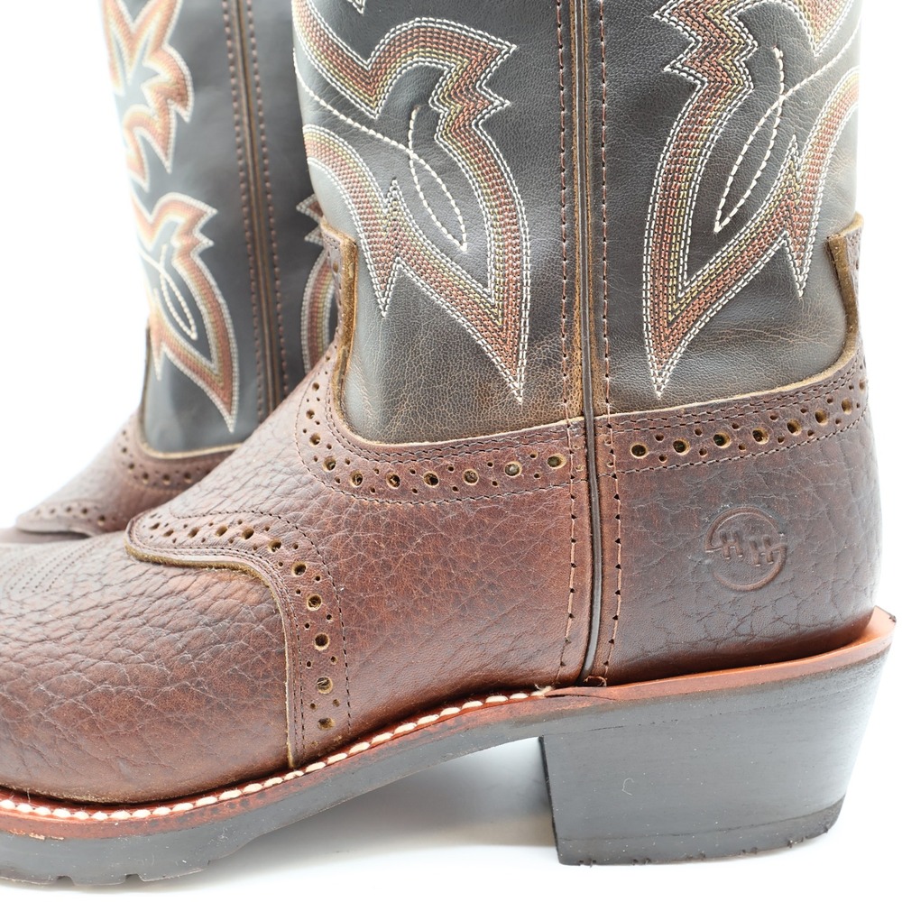 Double-H DH4420 Work Western Mustang Brown Mens 10 D Leather Boots NEW - Picture 5 of 14